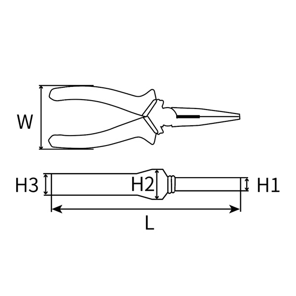 Great Wall Industrial-Grade German-Style Bi-Color Handle Long Nose Pliers，Labor-Saving