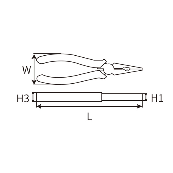 Great Wall Industrial-Grade Japanese-Style Long Nose Pliers，Labor-Saving